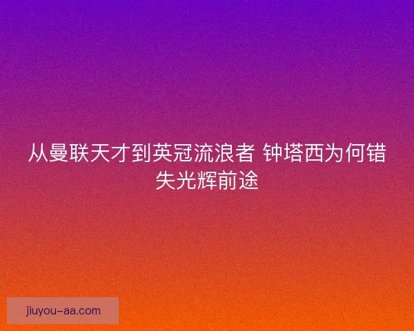 从曼联天才到英冠流浪者 钟塔西为何错失光辉前途